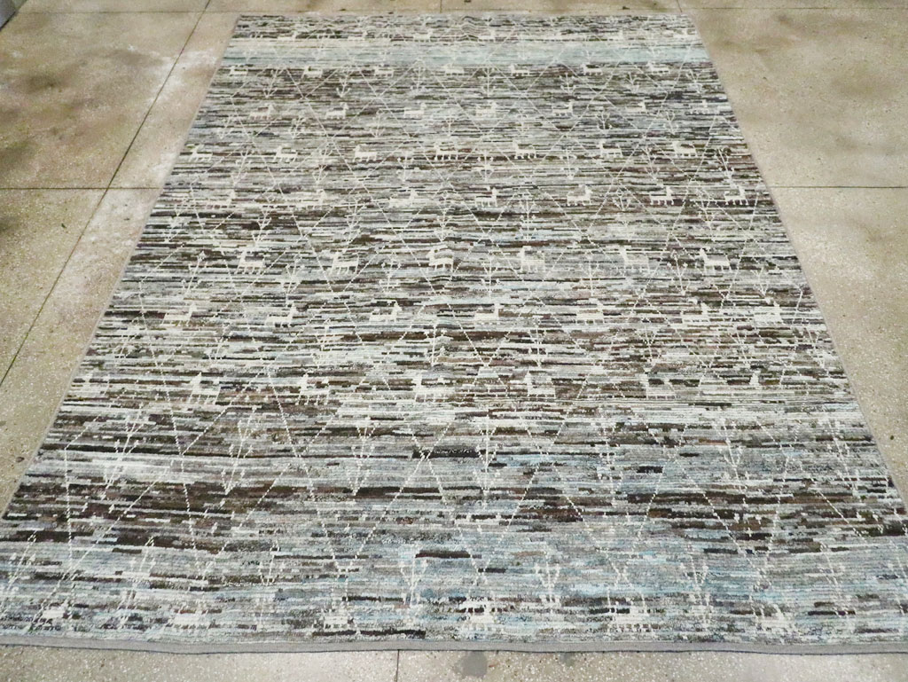 Moroccan Inspired Turkish Room Size Carpet, No.30802 - Gss