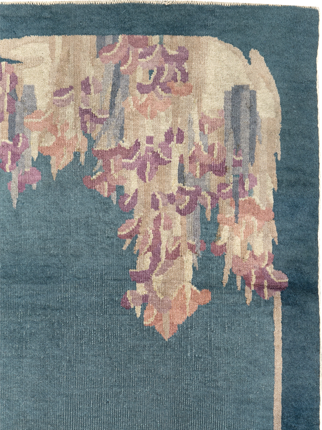 Vintage Chinese Art Deco Throw Rug, No.30813 - Gss