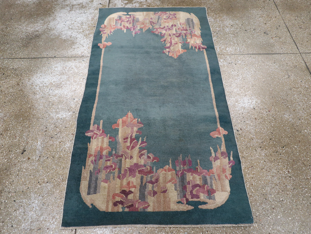 Vintage Chinese Art Deco Throw Rug, No.30813 - Gss