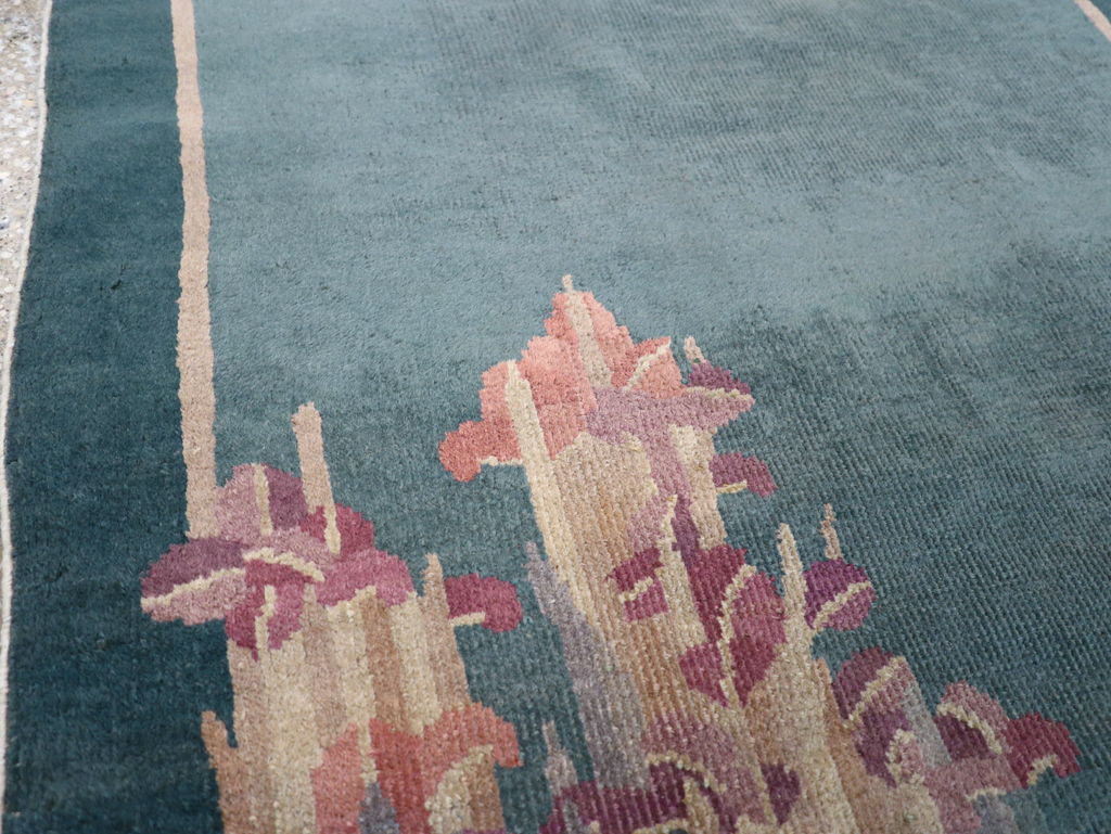 Vintage Chinese Art Deco Throw Rug, No.30813 - Gss