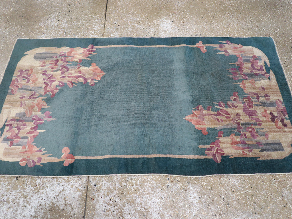 Vintage Chinese Art Deco Throw Rug, No.30813 - Gss