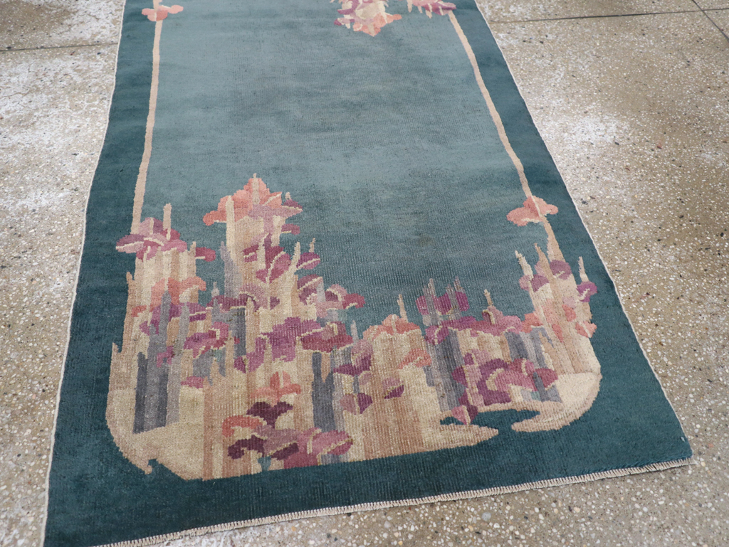Vintage Chinese Art Deco Throw Rug, No.30813 - Gss