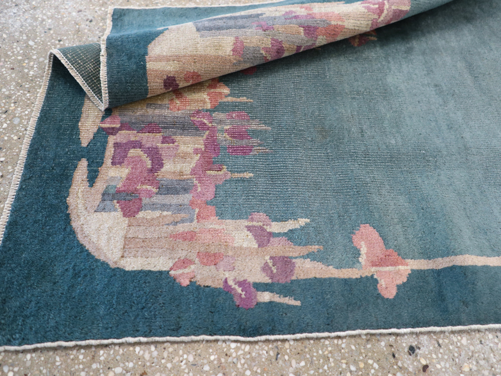 Vintage Chinese Art Deco Throw Rug, No.30813 - Gss