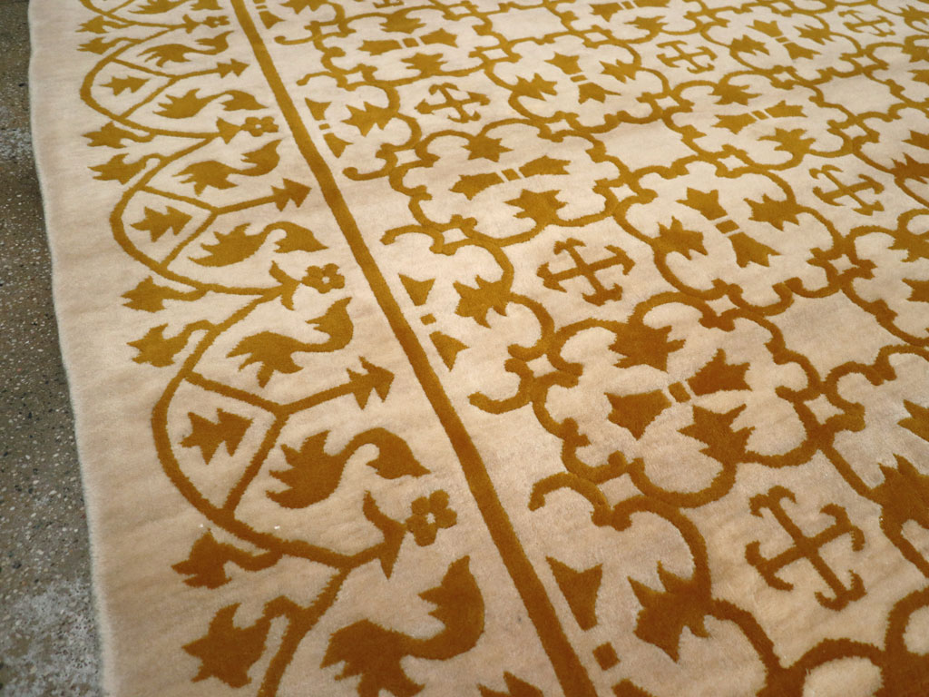 Vintage Indian Continental Large Room Size Carpet, No.30814 - Gss