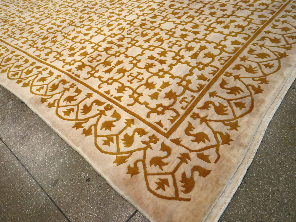 Vintage Indian Continental Large Room Size Carpet, No.30814 - Gss