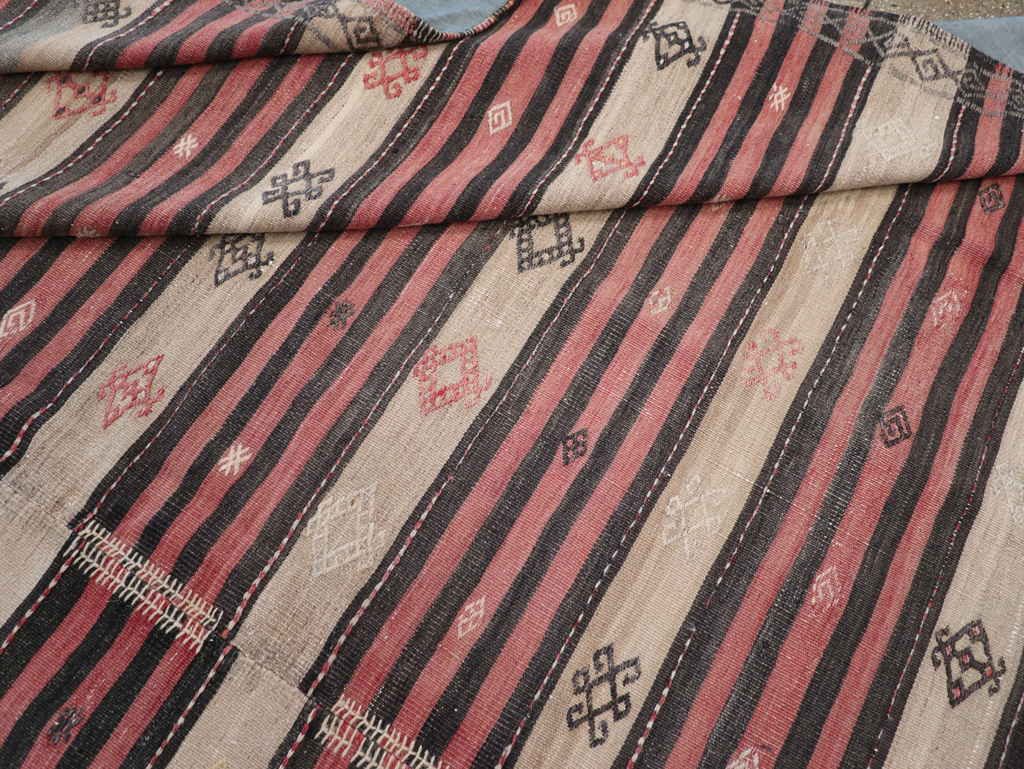 Vintage Turkish Flatweave Kilim Room Size Carpet, No.30819 - Gss