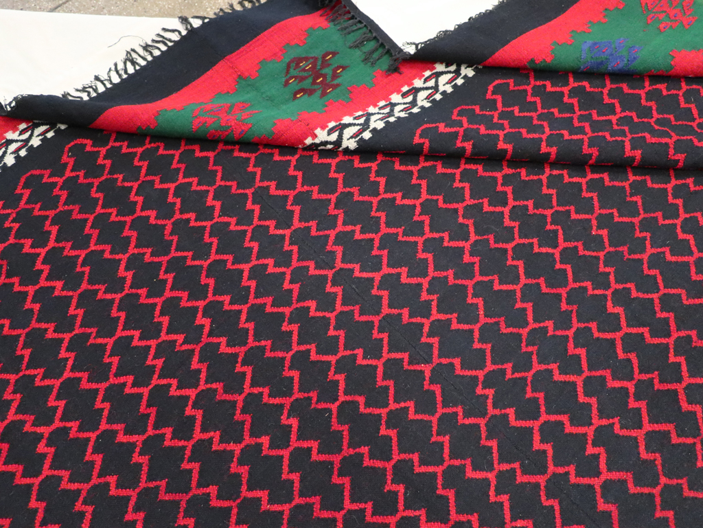 Vintage Turkish Flatweave Kilim Square Room Size Carpet, No.30823 - Gss