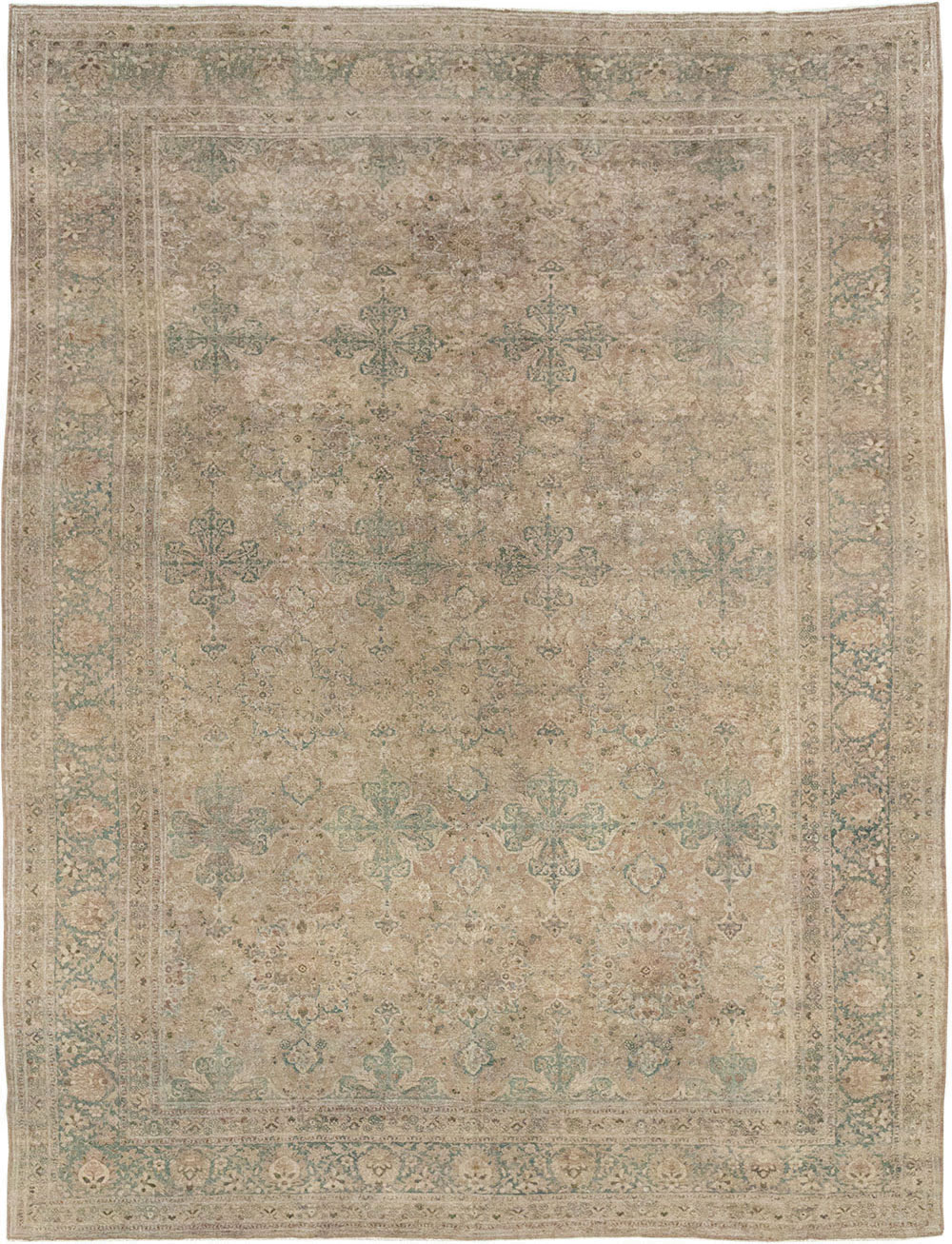Antique Persian Mashad Room Size Carpet, No.30826 - Gss