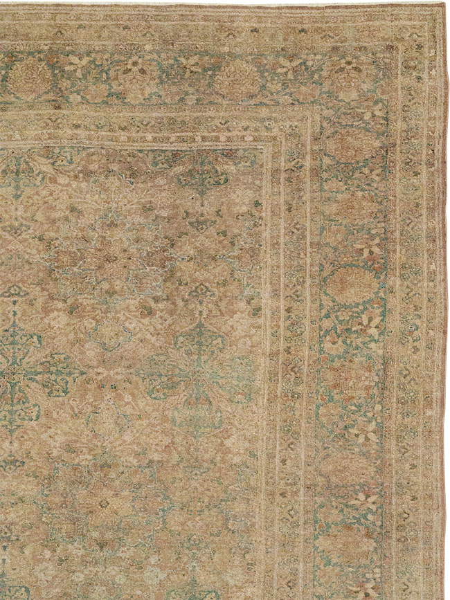 Antique Persian Mashad Room Size Carpet, No.30826 - Gss