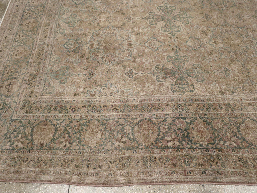 Antique Persian Mashad Room Size Carpet, No.30826 - Gss