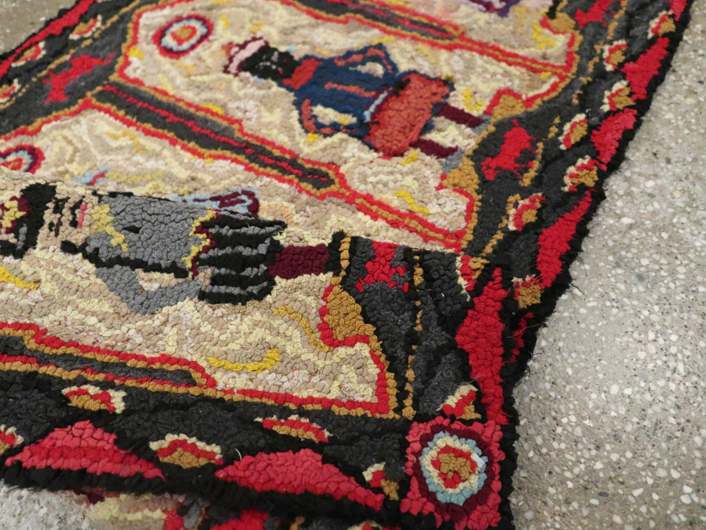 Vintage American Pictorial Hook Rug, No.30833 - Gss