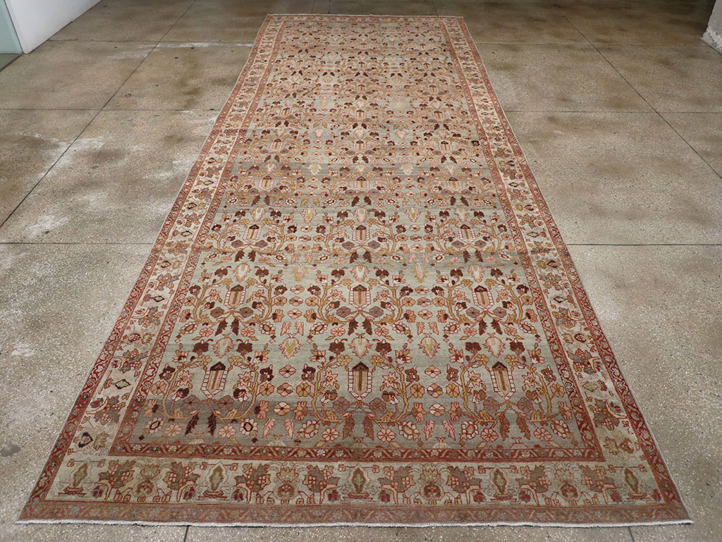 Antique Persian Bibikabad Wide Gallery Runner, No.30836 - Gss