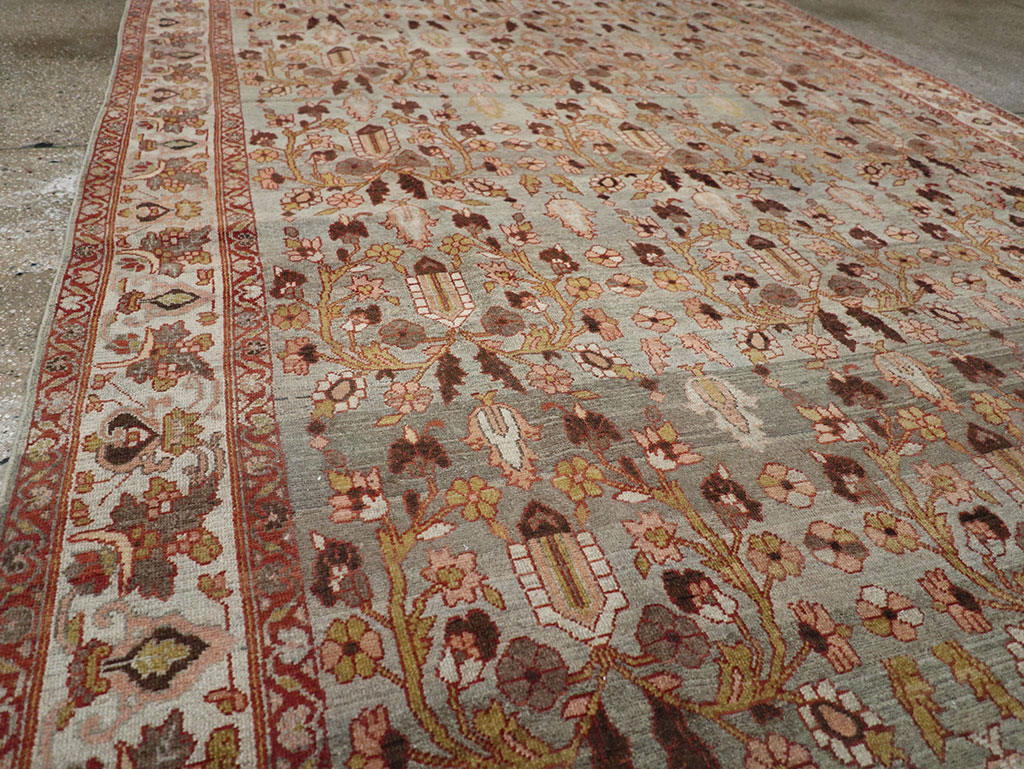 Antique Persian Bibikabad Wide Gallery Runner, No.30836 - Gss