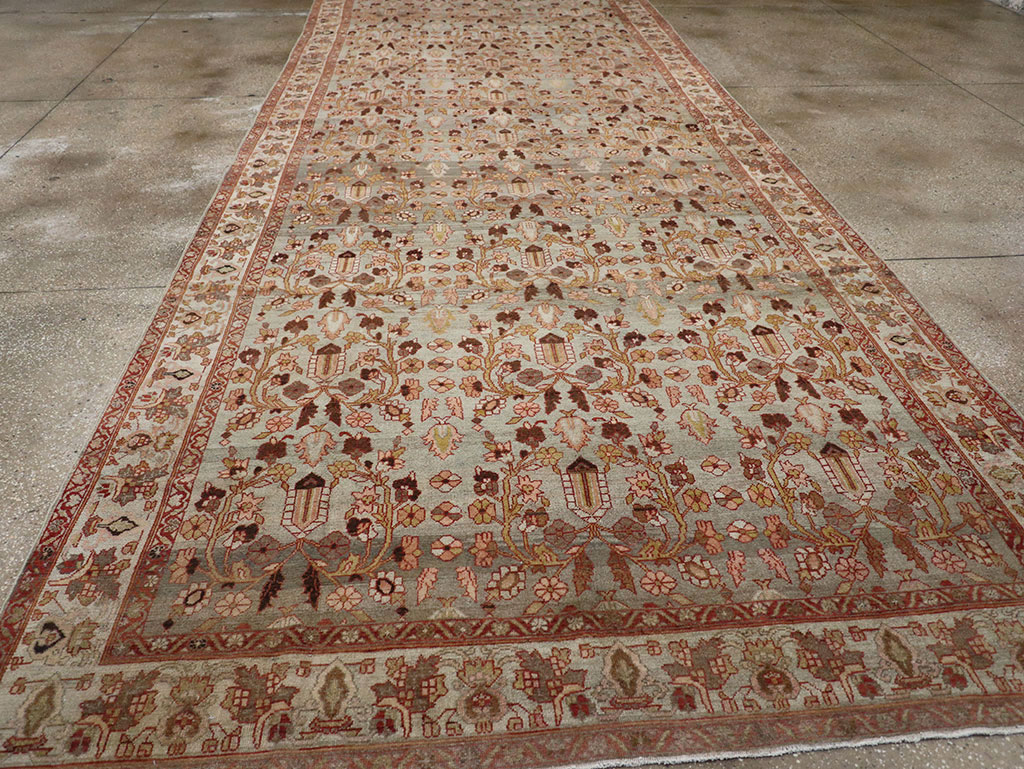 Antique Persian Bibikabad Wide Gallery Runner, No.30836 - Gss