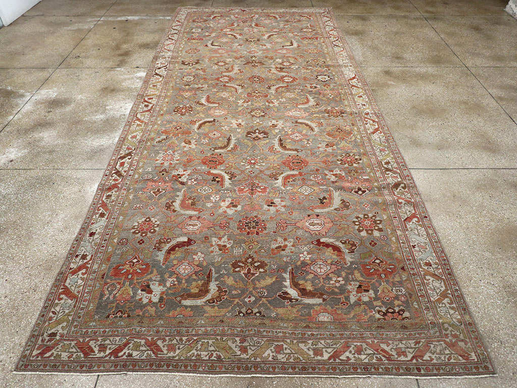 Antique Persian Bidjar Wide Gallery Runner, No.30837 - Gss