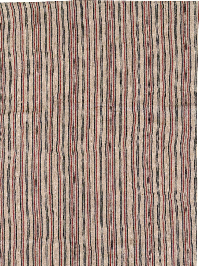 Vintage Persian Flatweave Kilim Room Size Carpet, No.30843 - Gss