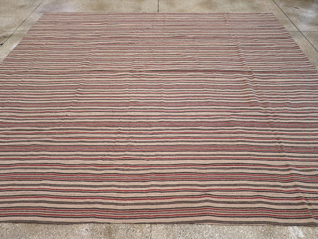 Vintage Persian Flatweave Kilim Room Size Carpet, No.30843 - Gss