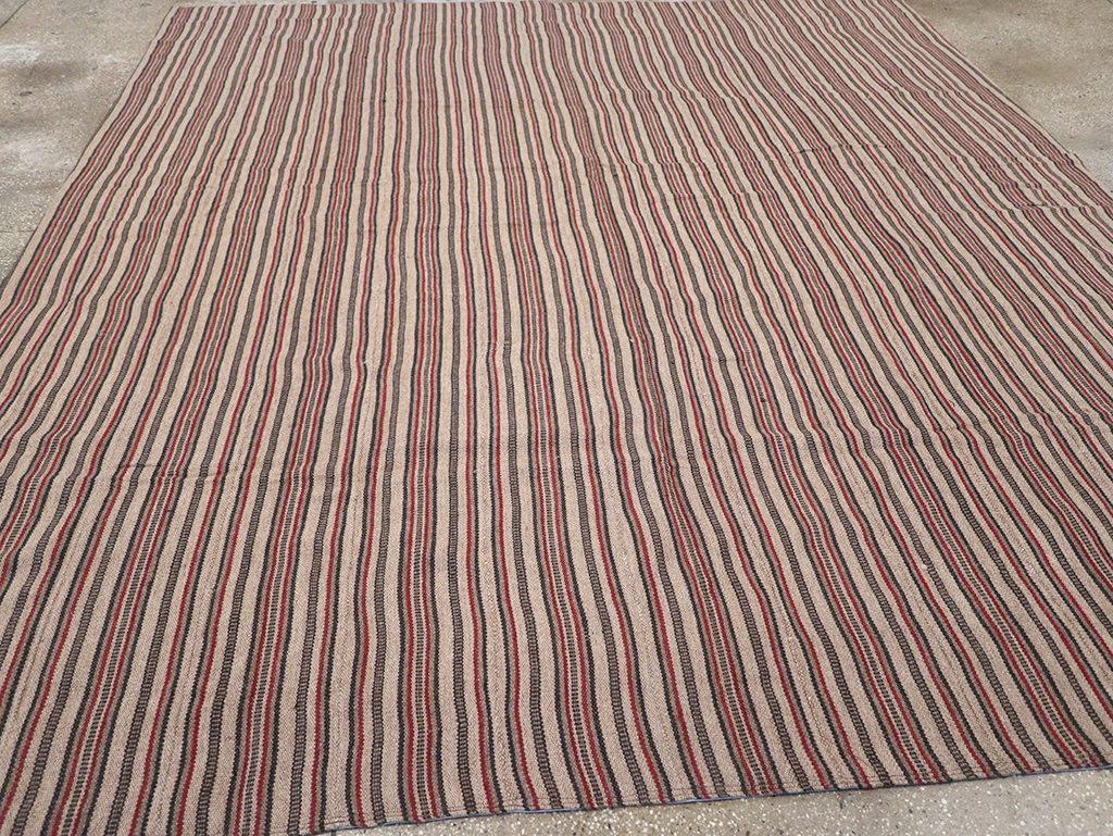 Vintage Persian Flatweave Kilim Room Size Carpet, No.30843 - Gss