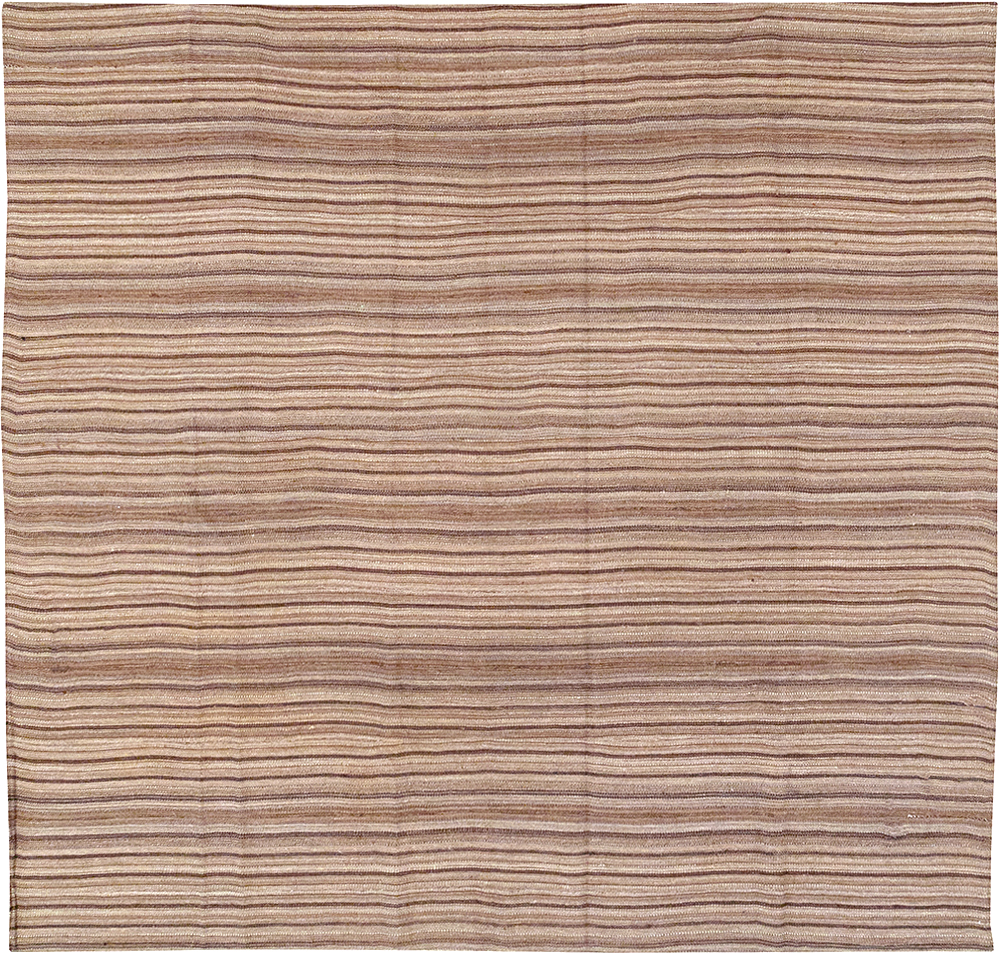 Vintage Persian Flatweave Kilim Square Room Size Carpet, No.30844 - Gss