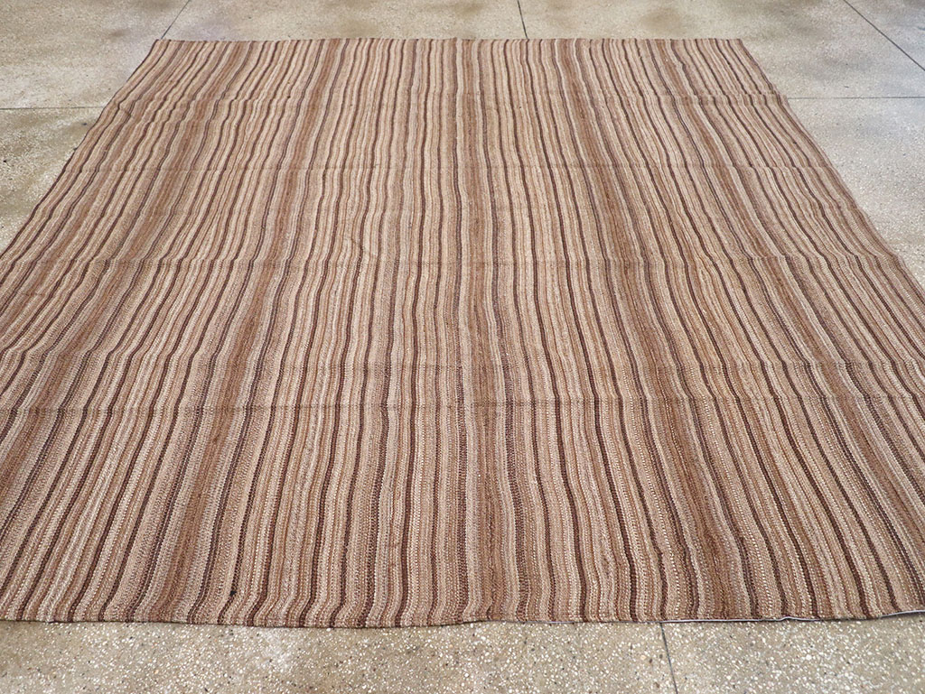 Vintage Persian Flatweave Kilim Square Room Size Carpet, No.30844 - Gss