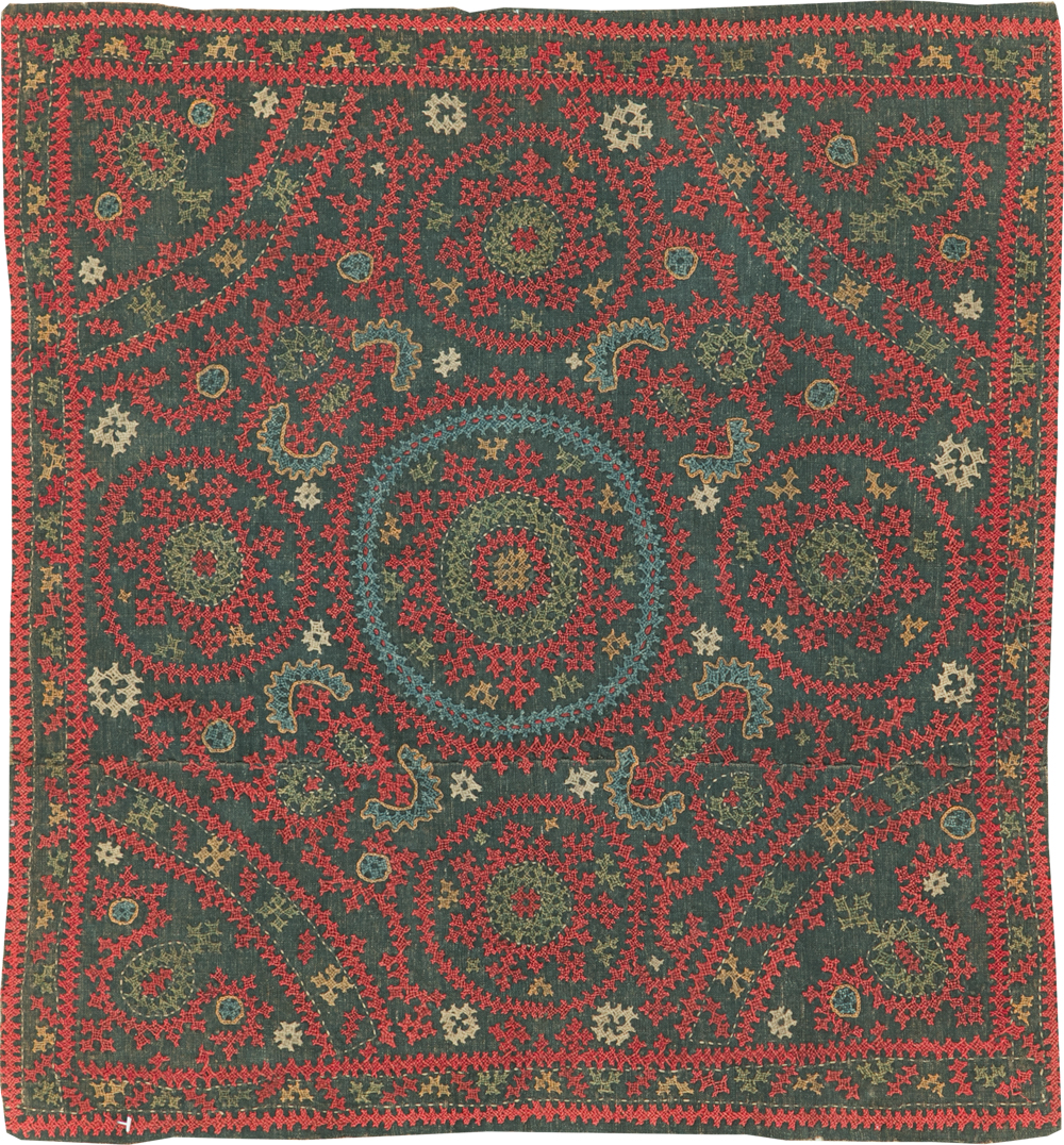 Vintage Central Asian Embroidered Suzani Textile, No.30858 - Gss