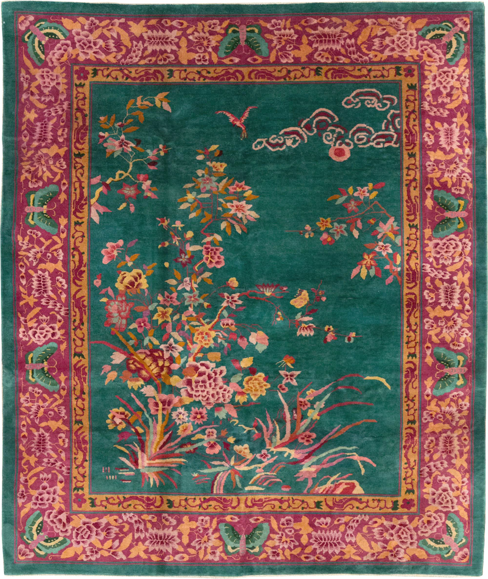 Vintage Chinese Art Deco Small Room Size Carpet, No.30861 - Gss
