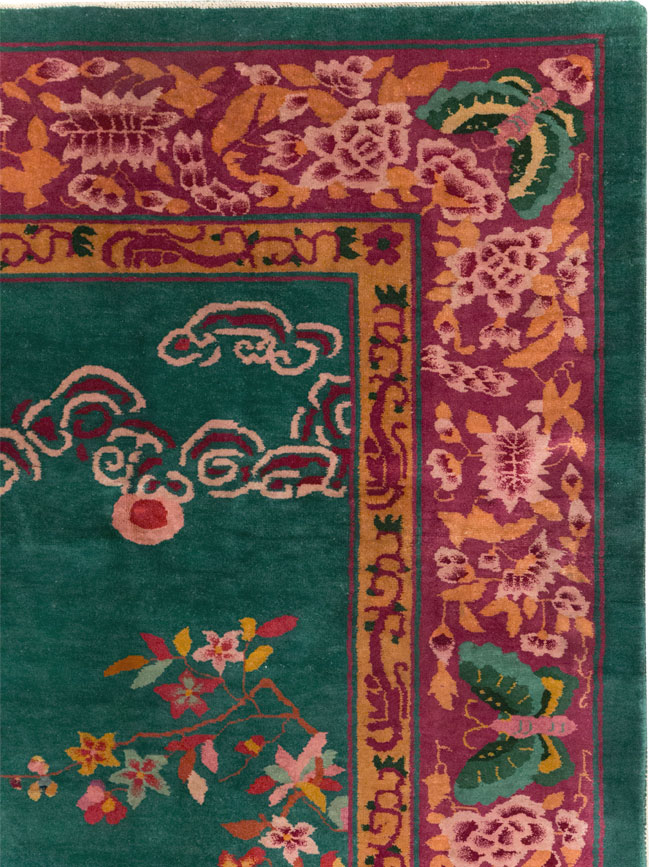 Vintage Chinese Art Deco Small Room Size Carpet, No.30861 - Gss