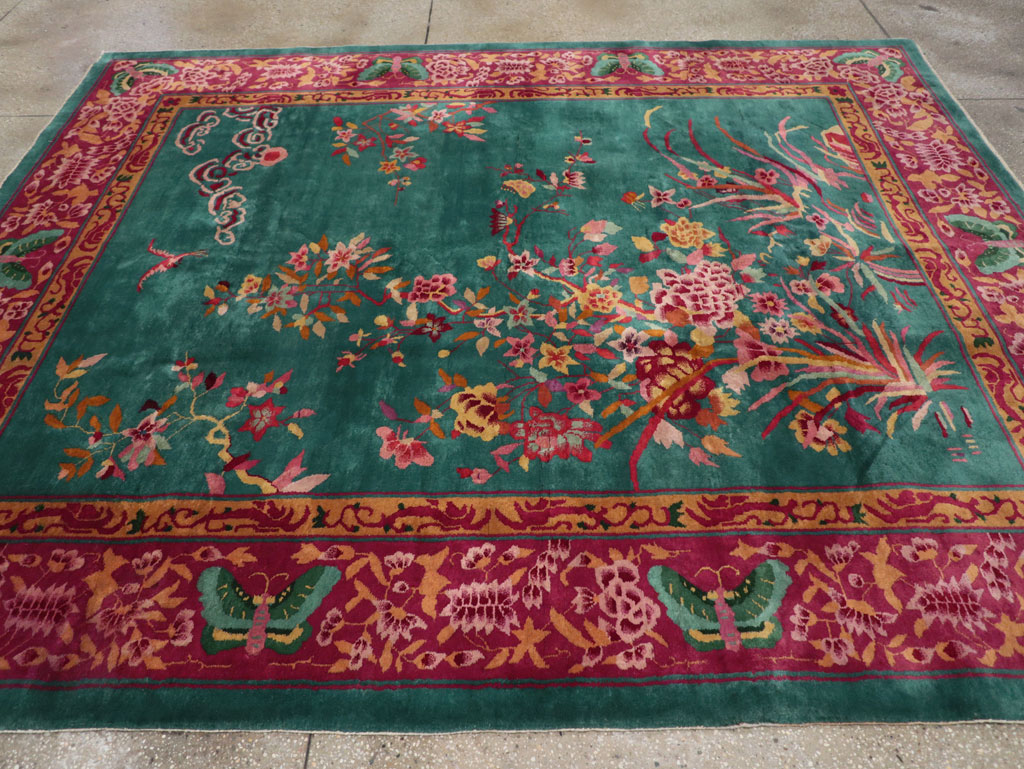 Vintage Chinese Art Deco Small Room Size Carpet, No.30861 - Gss