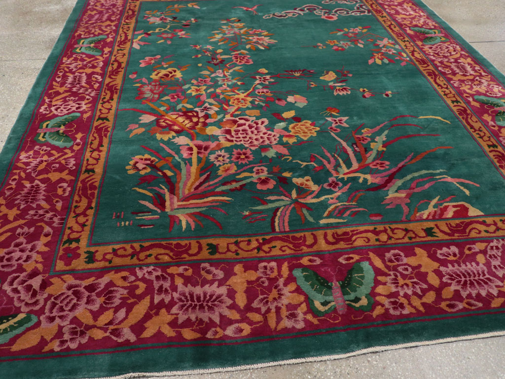 Vintage Chinese Art Deco Small Room Size Carpet, No.30861 - Gss