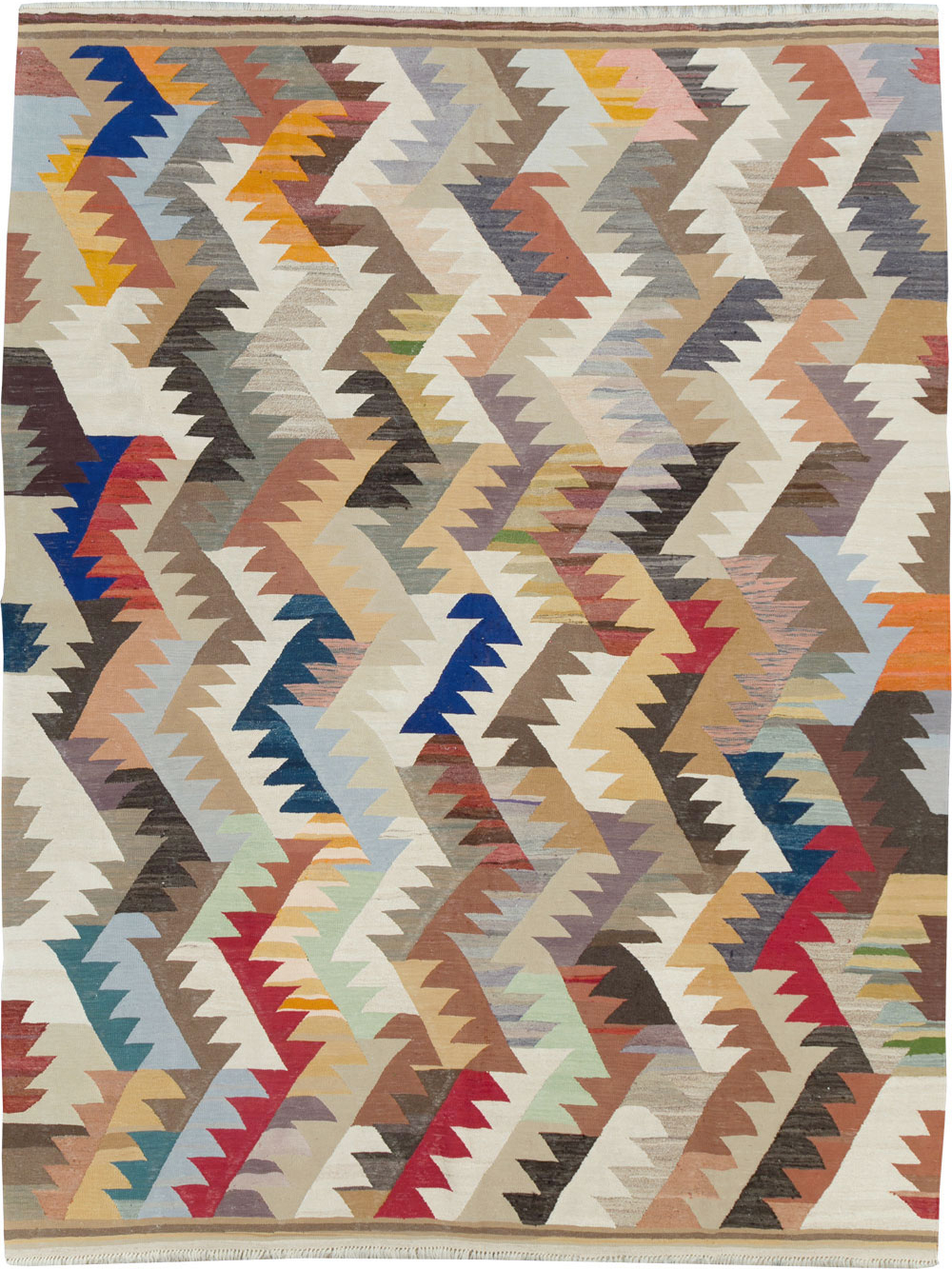 Contemporary Turkish Flatweave Kilim Room Size Carpet, No.30862 - Gss