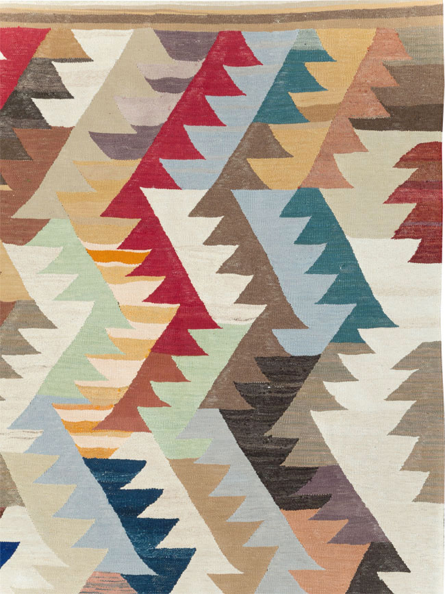 Contemporary Turkish Flatweave Kilim Room Size Carpet, No.30862 - Gss