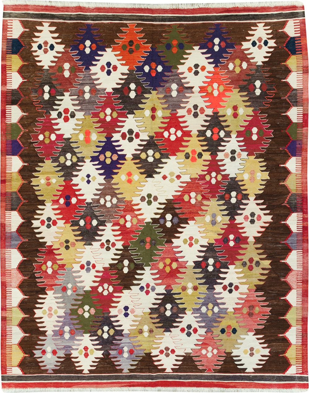 Contemporary Turkish Flatweave Kilim Small Room Size Carpet, No.30864 - Gss
