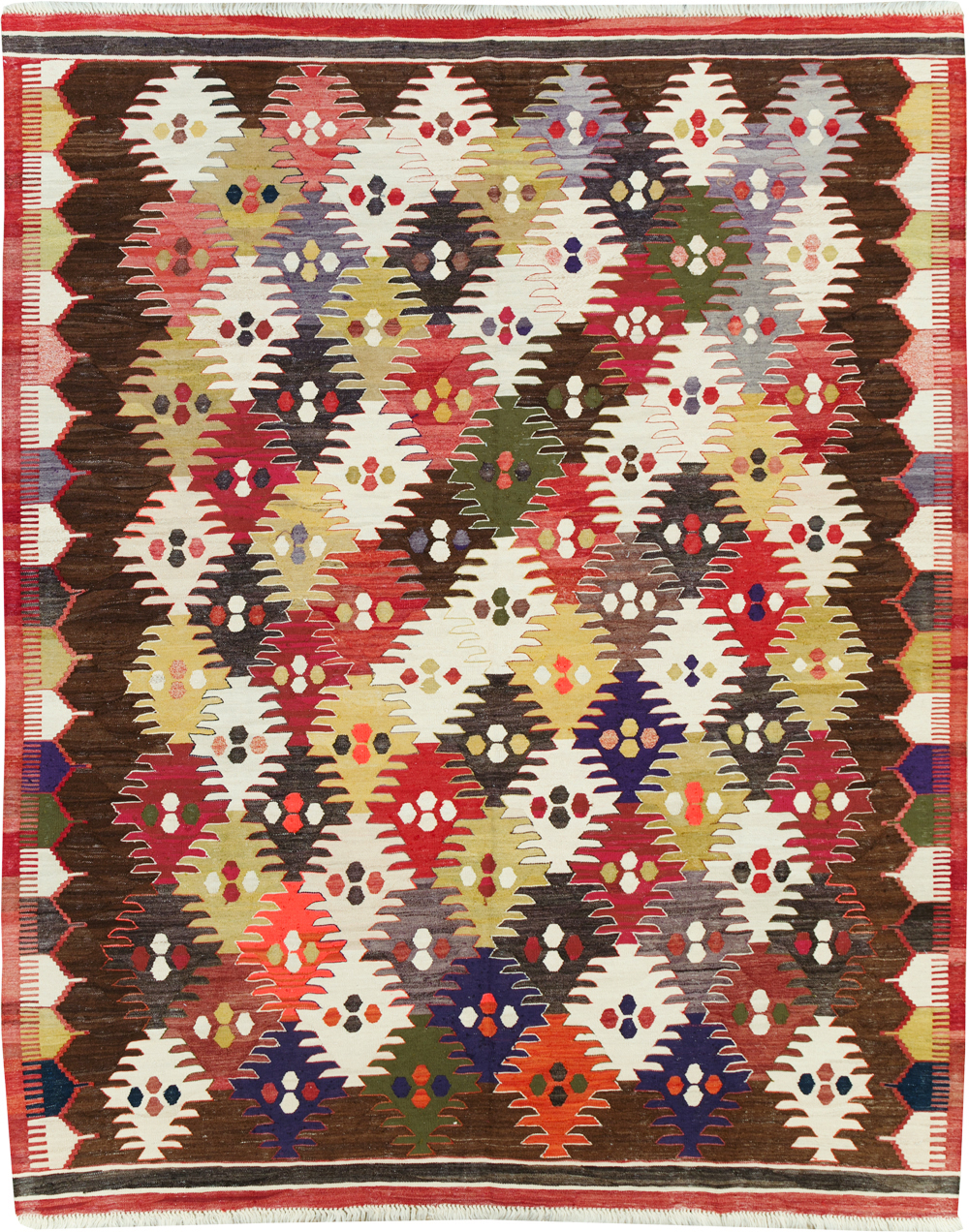 Contemporary Turkish Flatweave Kilim Small Room Size Carpet, No.30864 - Gss