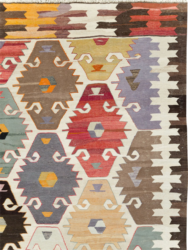 Contemporary Turkish Flatweave Kilim Room Size Carpet, No.30865 - Gss