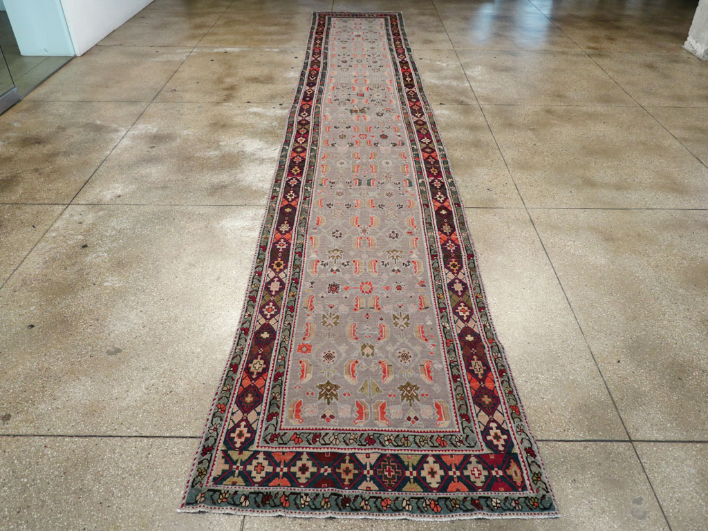 Antique Caucasian Karabagh Wide Gallery Runner, No.30873 - Gss