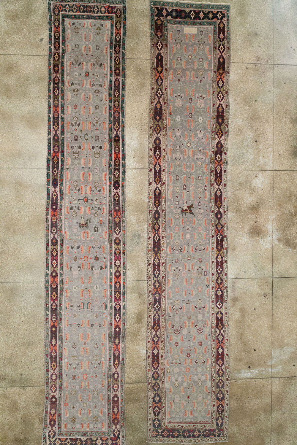 Antique Caucasian Karabagh Wide Gallery Runner, No.30873 - Gss