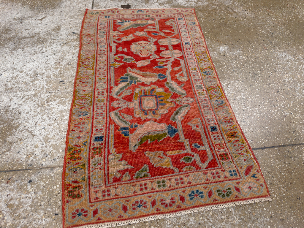 Antique Persian Sultanabad Throw Rug (Pair: 2 of 2), No.30880 - Gss