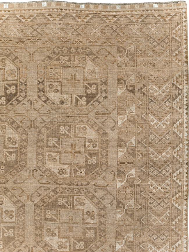 Vintage Central Asian Turkoman Tribal Room Size Carpet, No.30883 - Gss