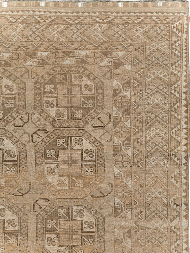 Vintage Central Asian Turkoman Tribal Room Size Carpet, No.30883 - Gss