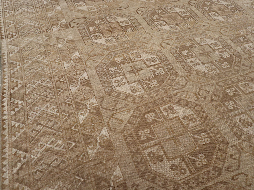 Vintage Central Asian Turkoman Tribal Room Size Carpet, No.30883 - Gss