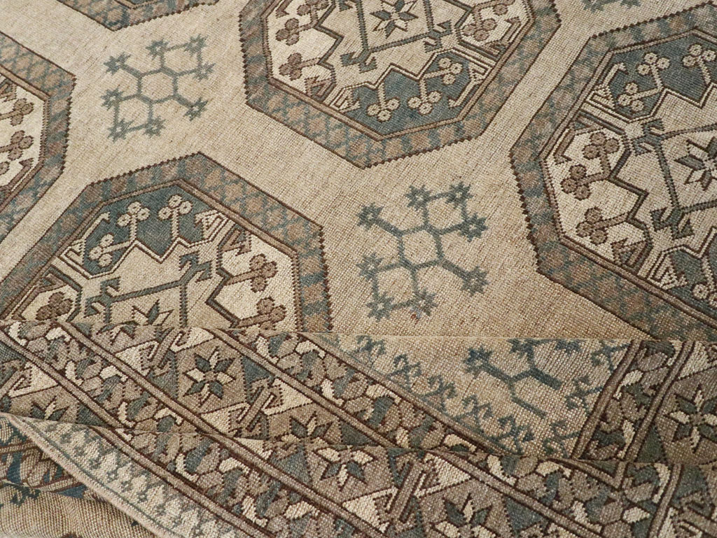 Vintage Central Asian Turkoman Small Room Size Tribal Carpet, No.30884 - Gss