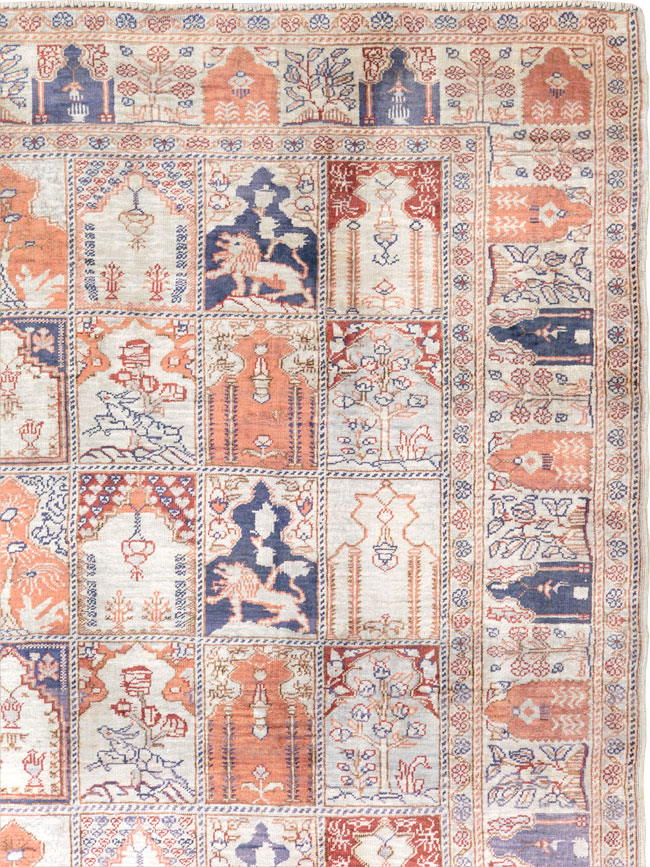 Vintage Turkish Kayseri Throw Rug, No.30895 - Gss