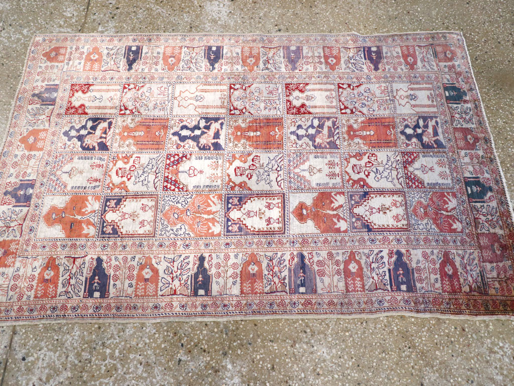 Vintage Turkish Kayseri Throw Rug, No.30895 - Gss