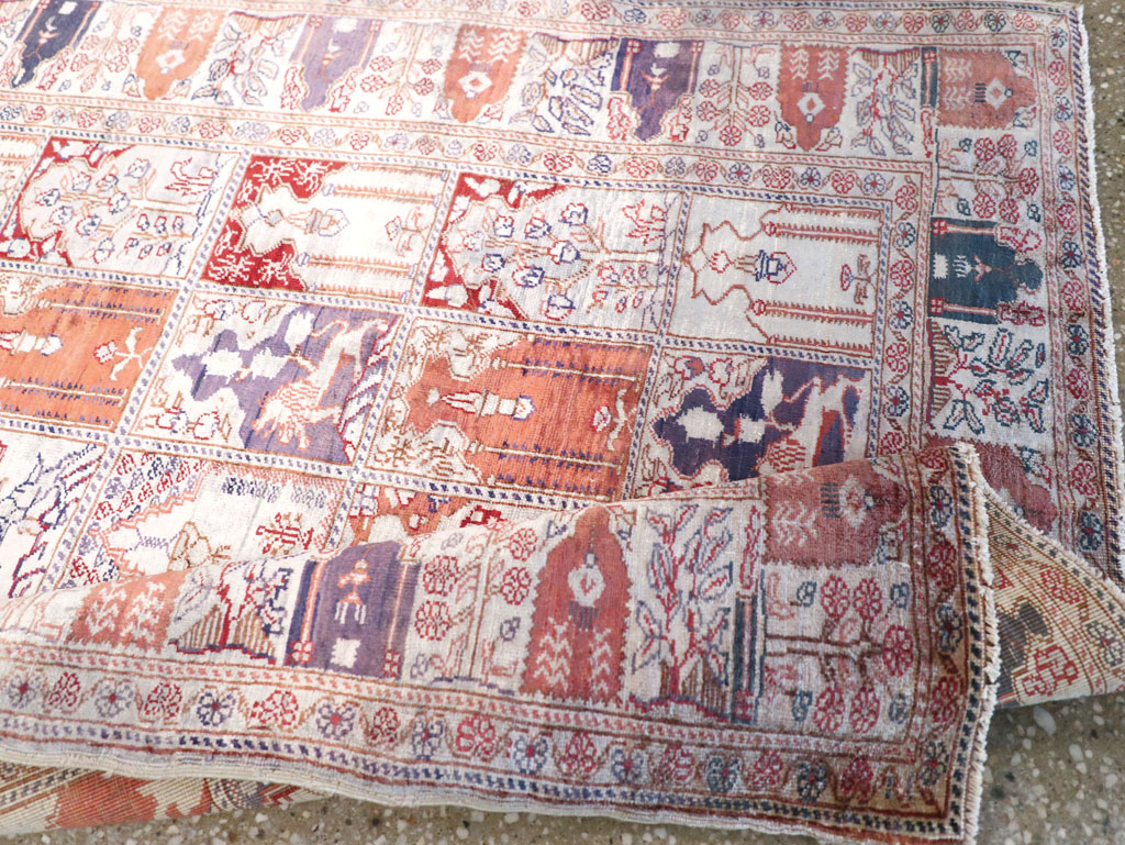 Vintage Turkish Kayseri Throw Rug, No.30895 - Gss