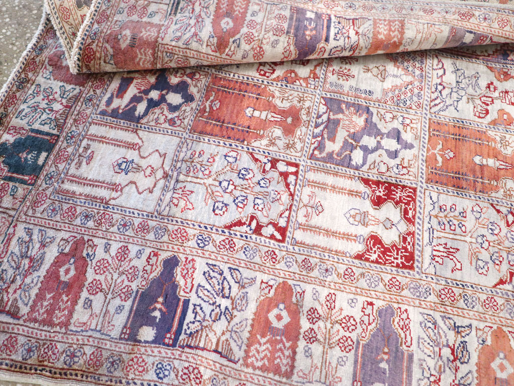 Vintage Turkish Kayseri Throw Rug, No.30895 - Gss