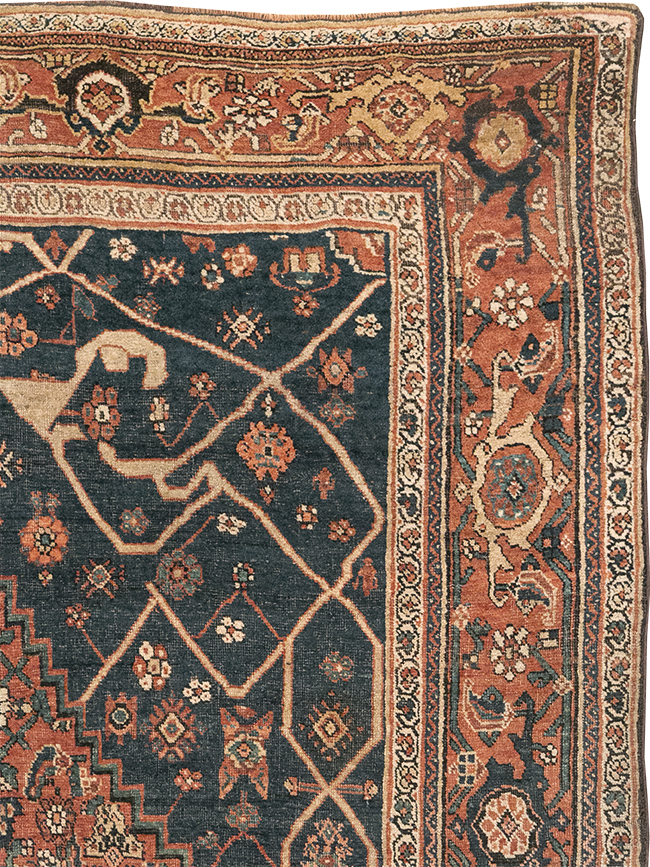 Antique Persian Bidjar Accent Rug, No.30899 - Gss