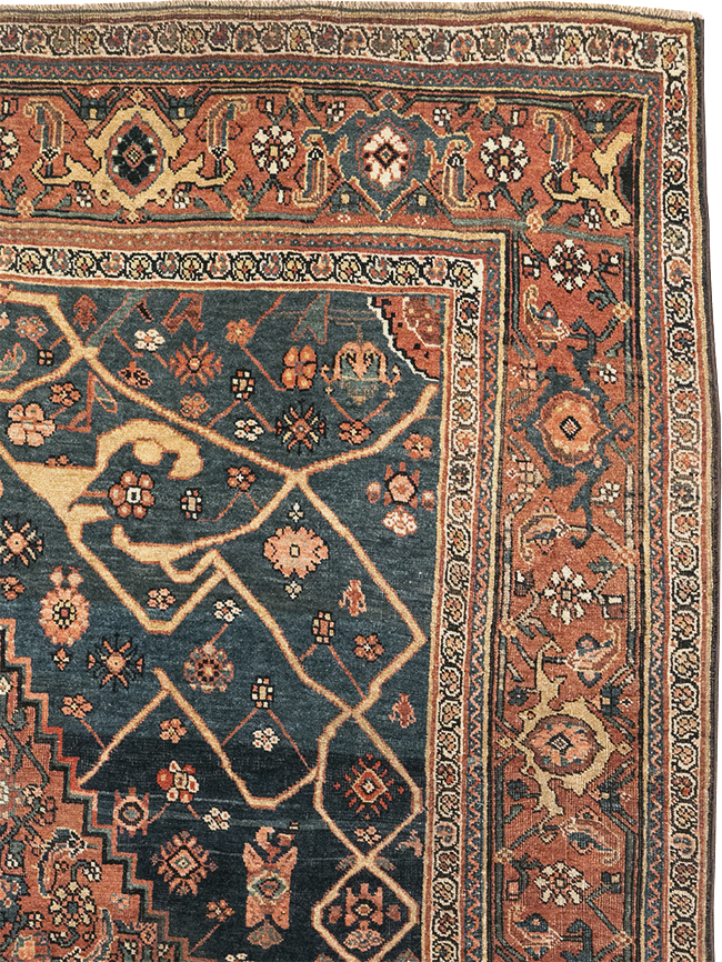 Antique Persian Bidjar Accent Rug, No.30899 - Gss