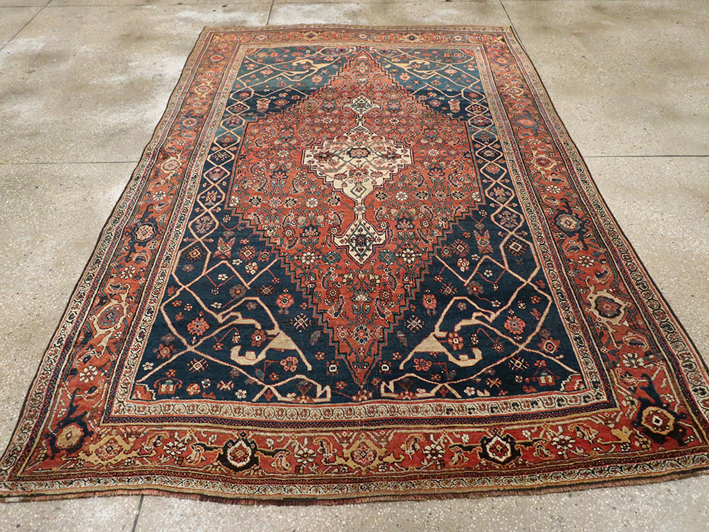 Antique Persian Bidjar Accent Rug, No.30899 - Gss