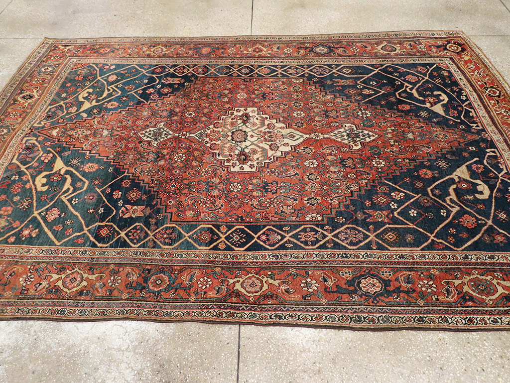Antique Persian Bidjar Accent Rug, No.30899 - Gss