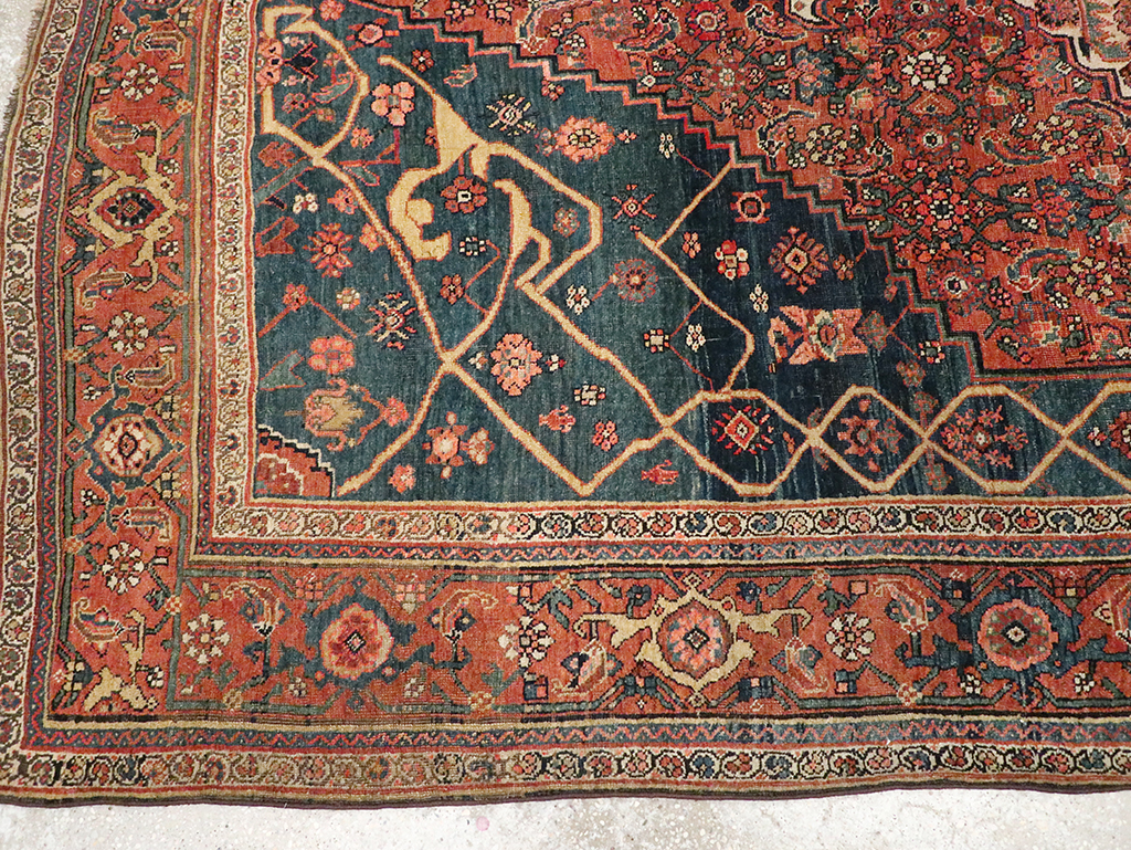 Antique Persian Bidjar Accent Rug, No.30899 - Gss